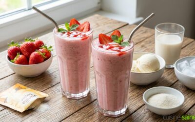 Recette de milkshake à la fraise sans lactose