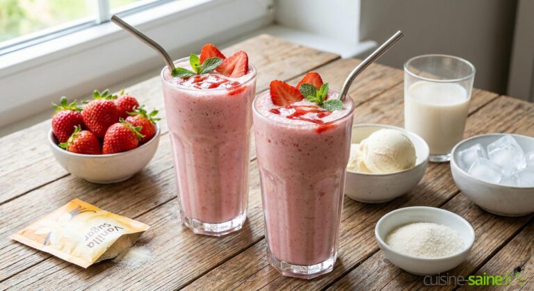 Recette de milkshake à la fraise sans lactose