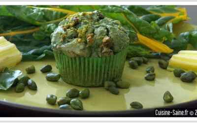 Muffins salés sans gluten noisette, pistache, blette et spiruline