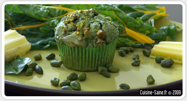 Muffins salés sans gluten noisette, pistache, blette et spiruline