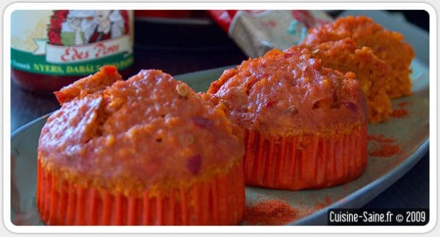 Recette bio : muffins salés au paprika et poivron