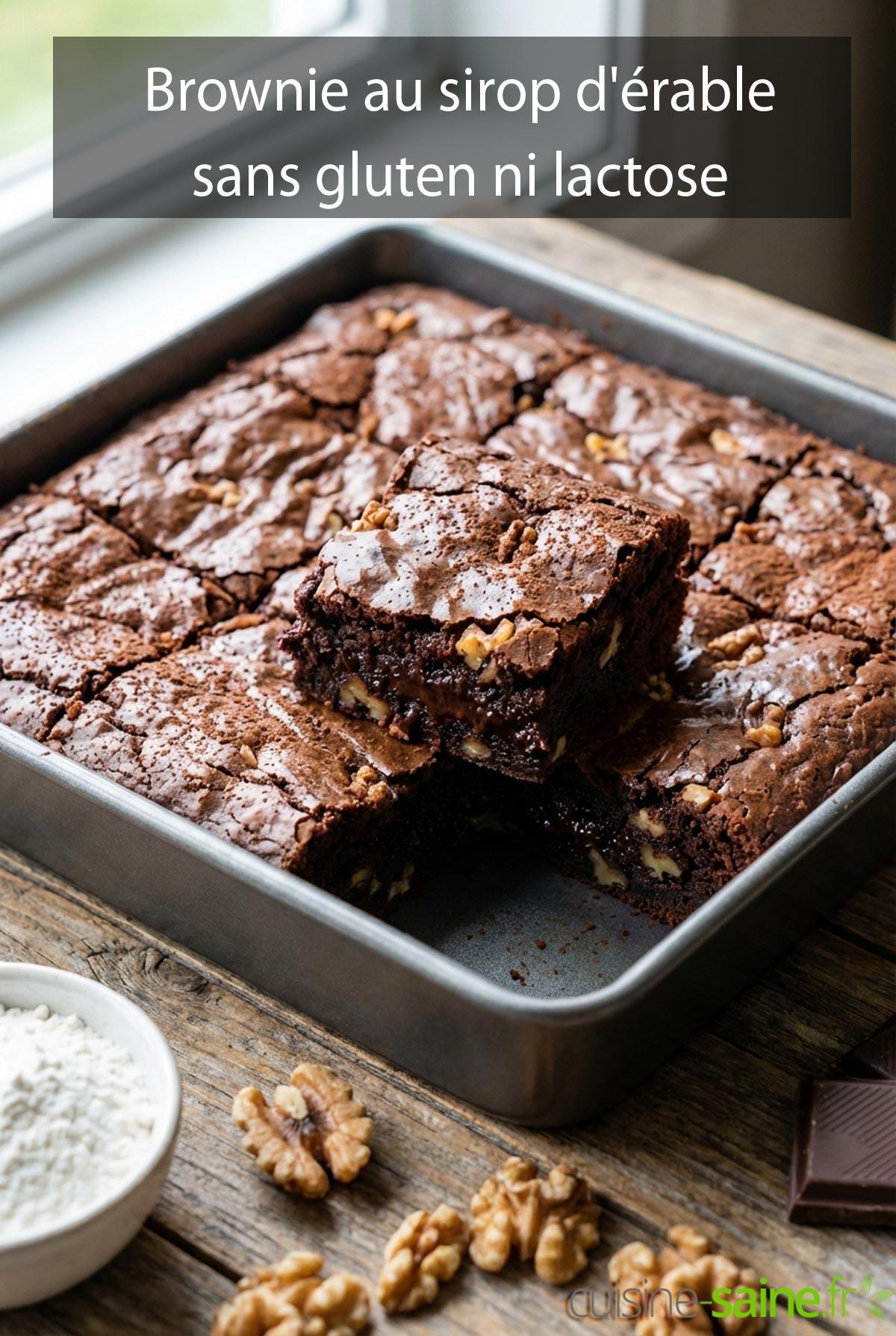 Brownie au sirop d'érable sans gluten ni lactose
