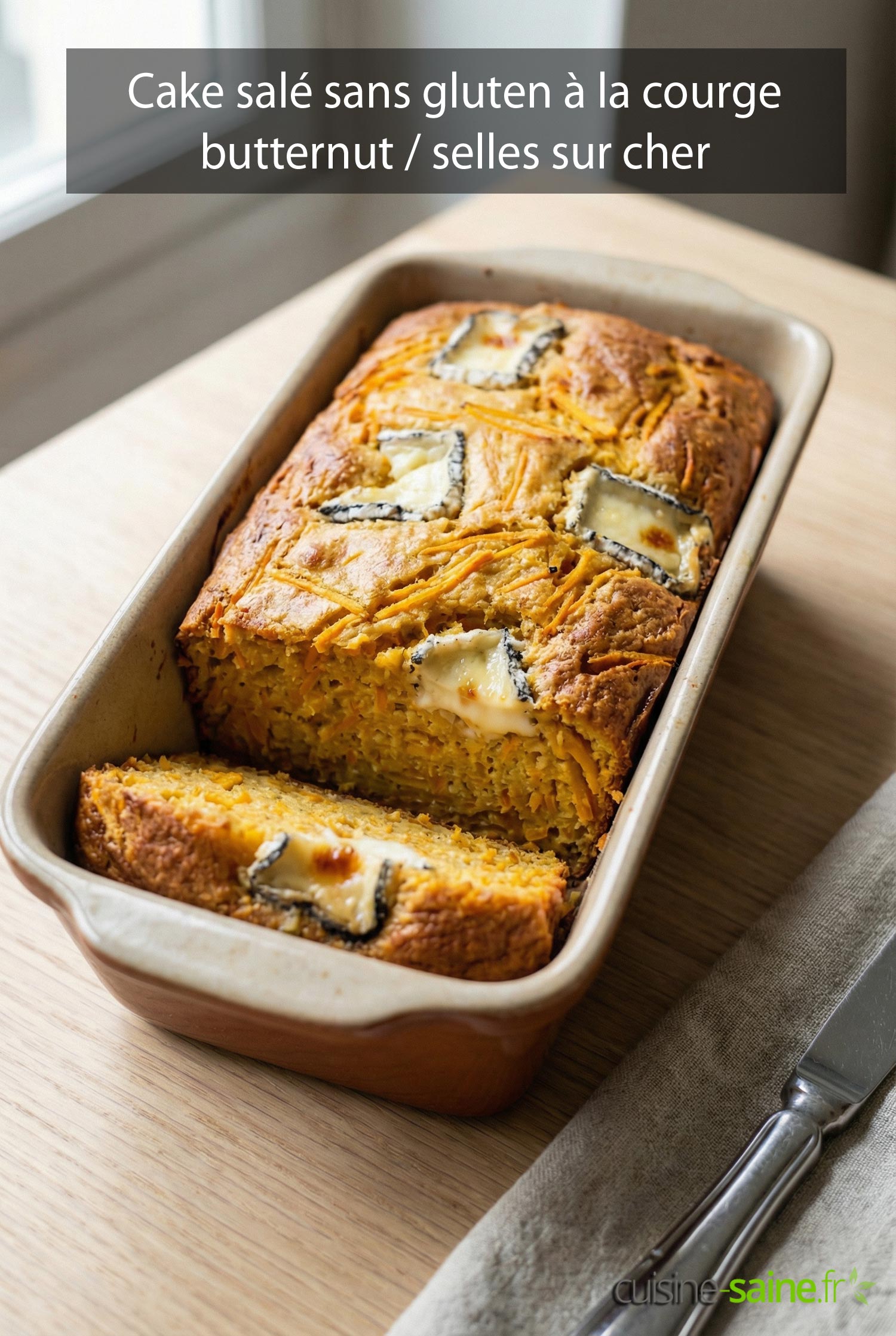 Cake salé sans gluten à la courge butternut / selles sur cher