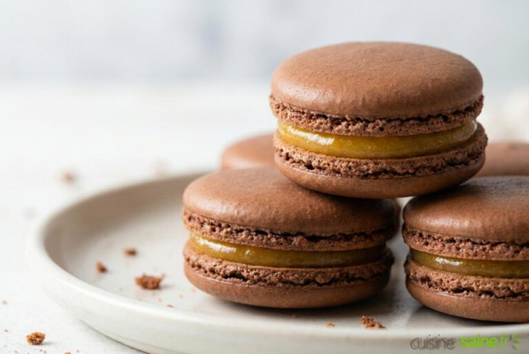Macarons chocolat à la crème de mirabelle sans gluten ni lactose