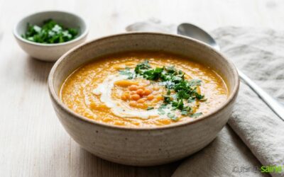 Soupe de potimarron aux lentilles corail