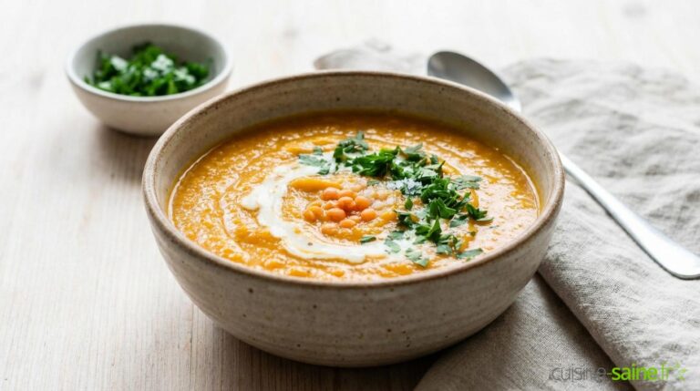 Soupe de potimarron aux lentilles