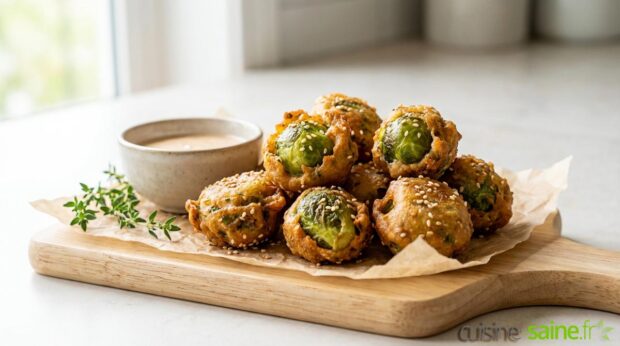 Beignets de choux de Bruxelles au sésame (sans gluten)