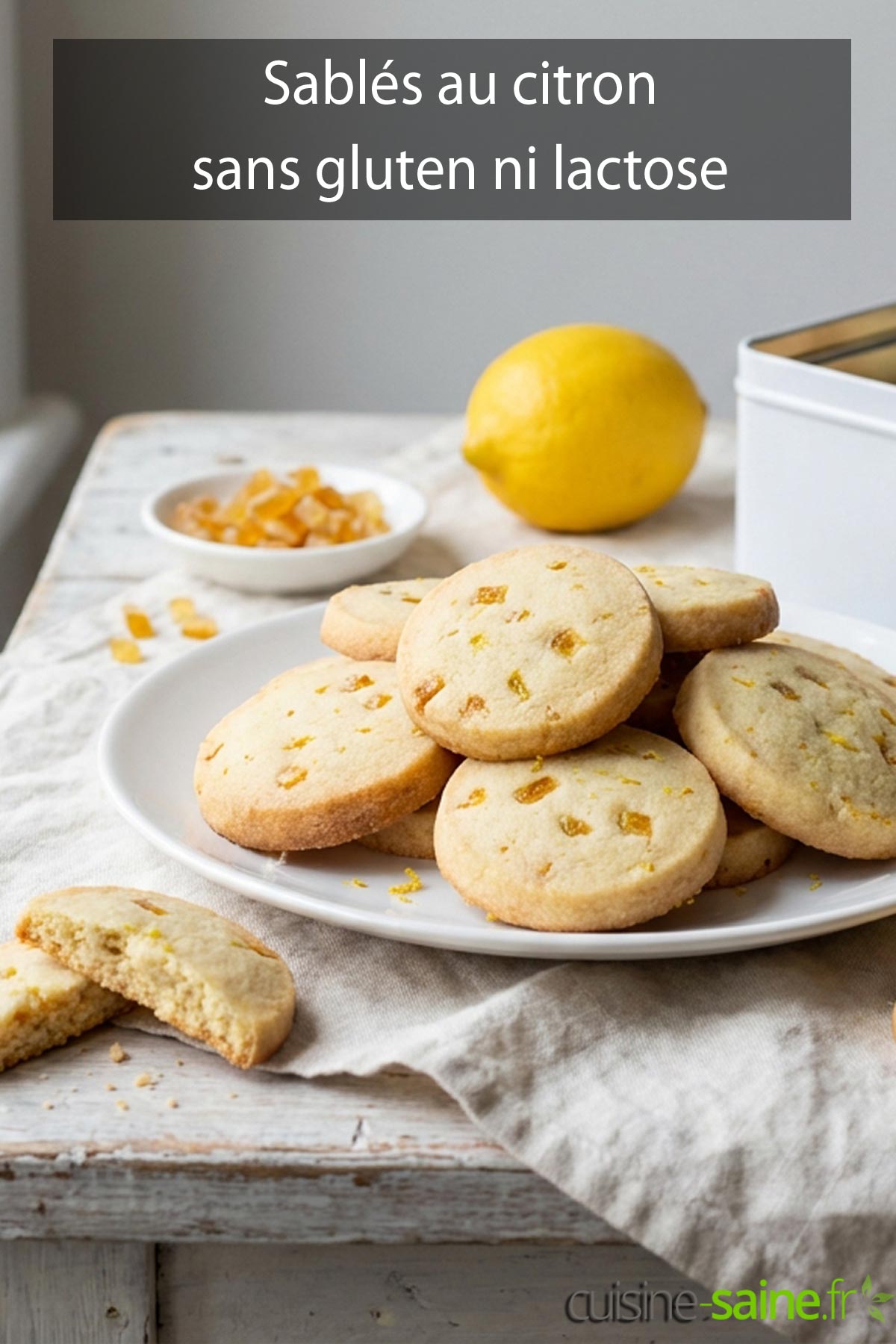 Recette de sablés au citron sans gluten ni lactose
