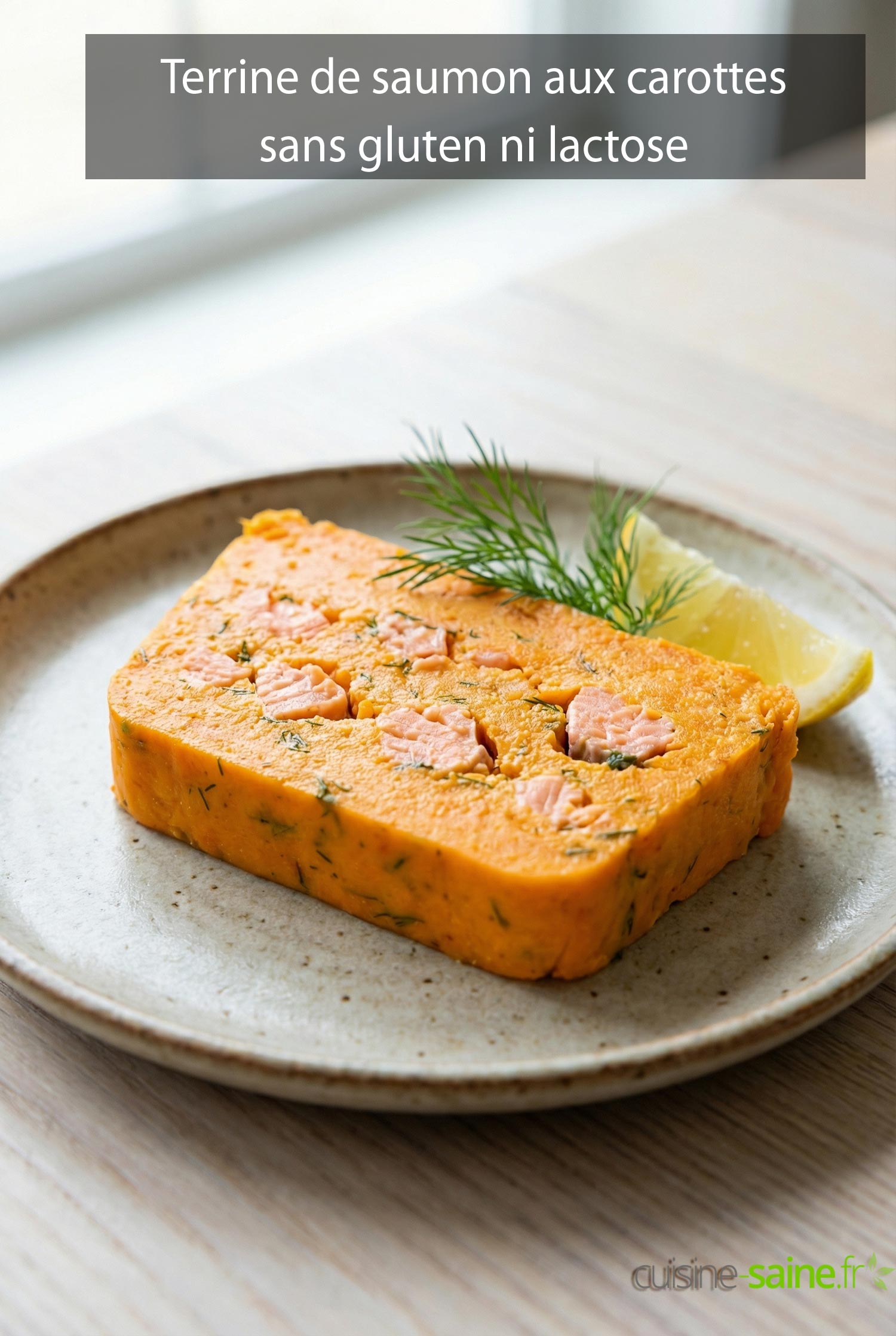 Terrine de saumon aux carottes sans gluten ni lactose