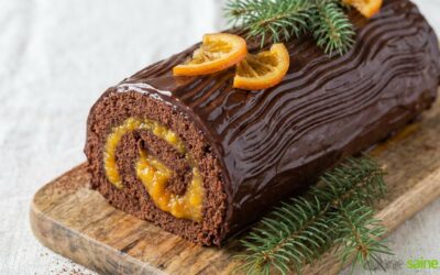 Bûche de Noël sans gluten chocolat / orange