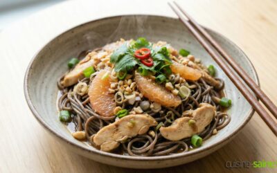 Poulet à la citronnelle et soba sans gluten sans lactose
