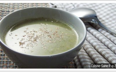 Soupe de brocolis au sésame sans gluten sans lactose