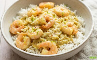 Crevettes express au curry, gingembre et citron vert