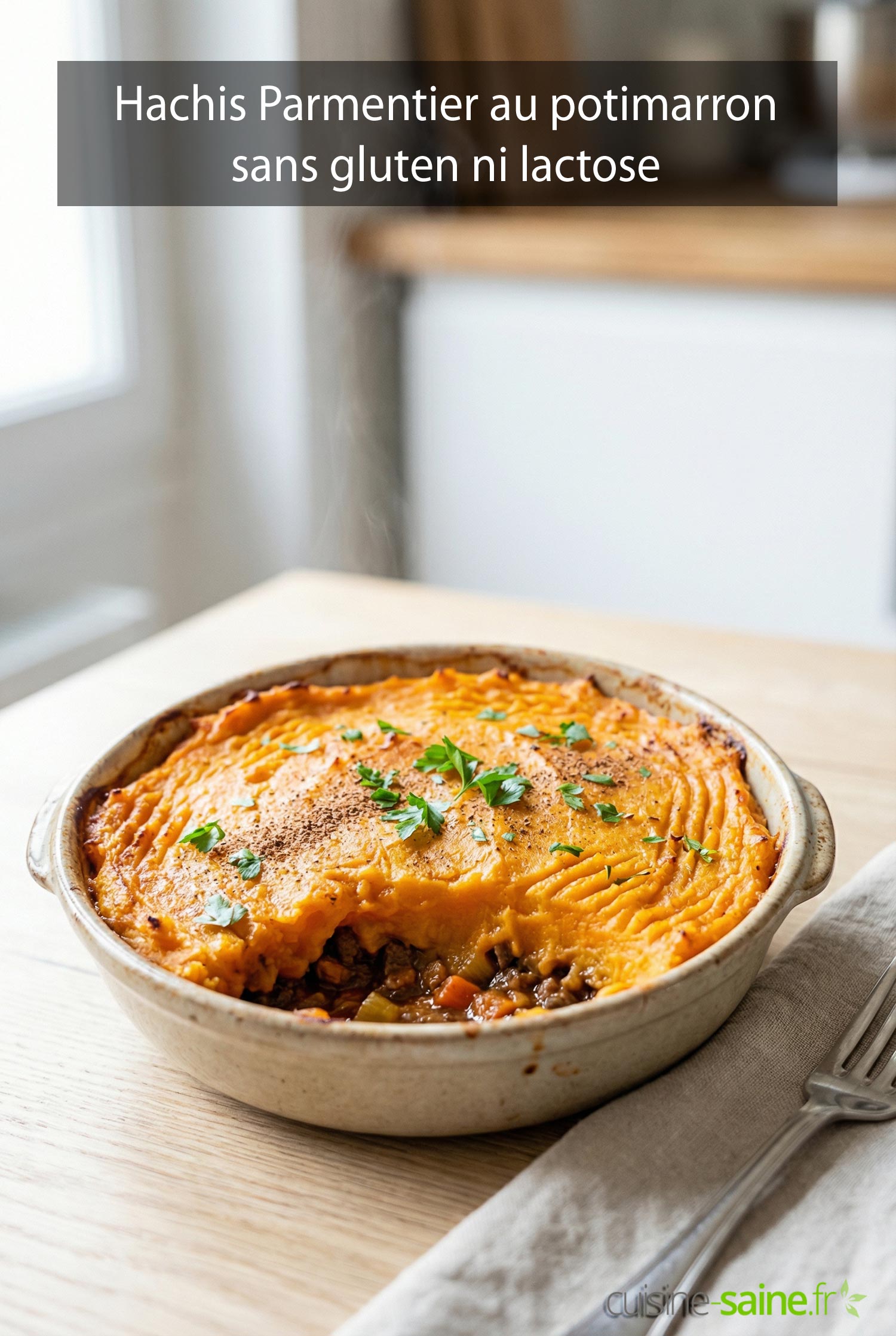 Hachis Parmentier au potimarron sans gluten ni lactose