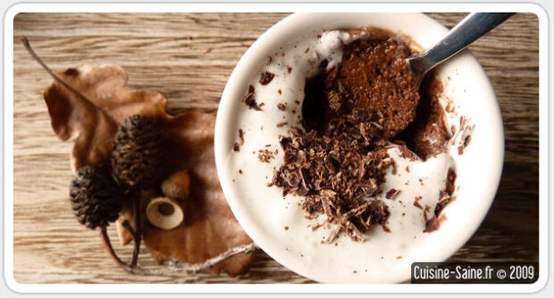 La recette de mousse au chocolat sans jaune d'oeuf, ni beurre d'Aline