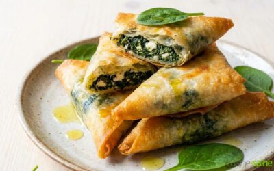 Samoussas croustillants aux épinards et deux chèvres (sans gluten)