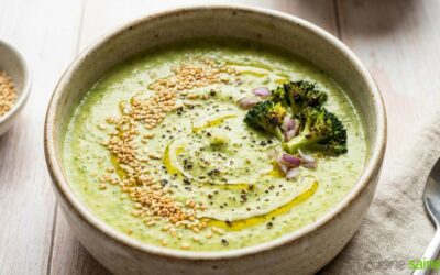 Soupe de brocolis au sésame sans gluten sans lactose