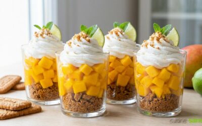 Verrines exotiques mangue, coco et spéculoos (sans gluten ni lactose)
