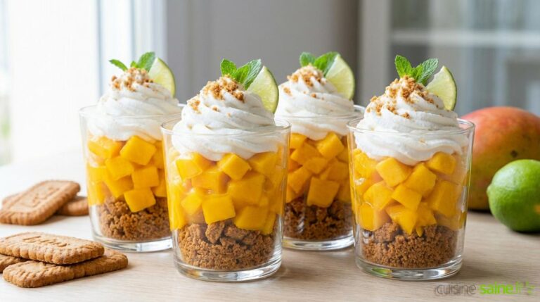 Verrines exotiques mangue, coco et spéculoos (sans gluten ni lactose)