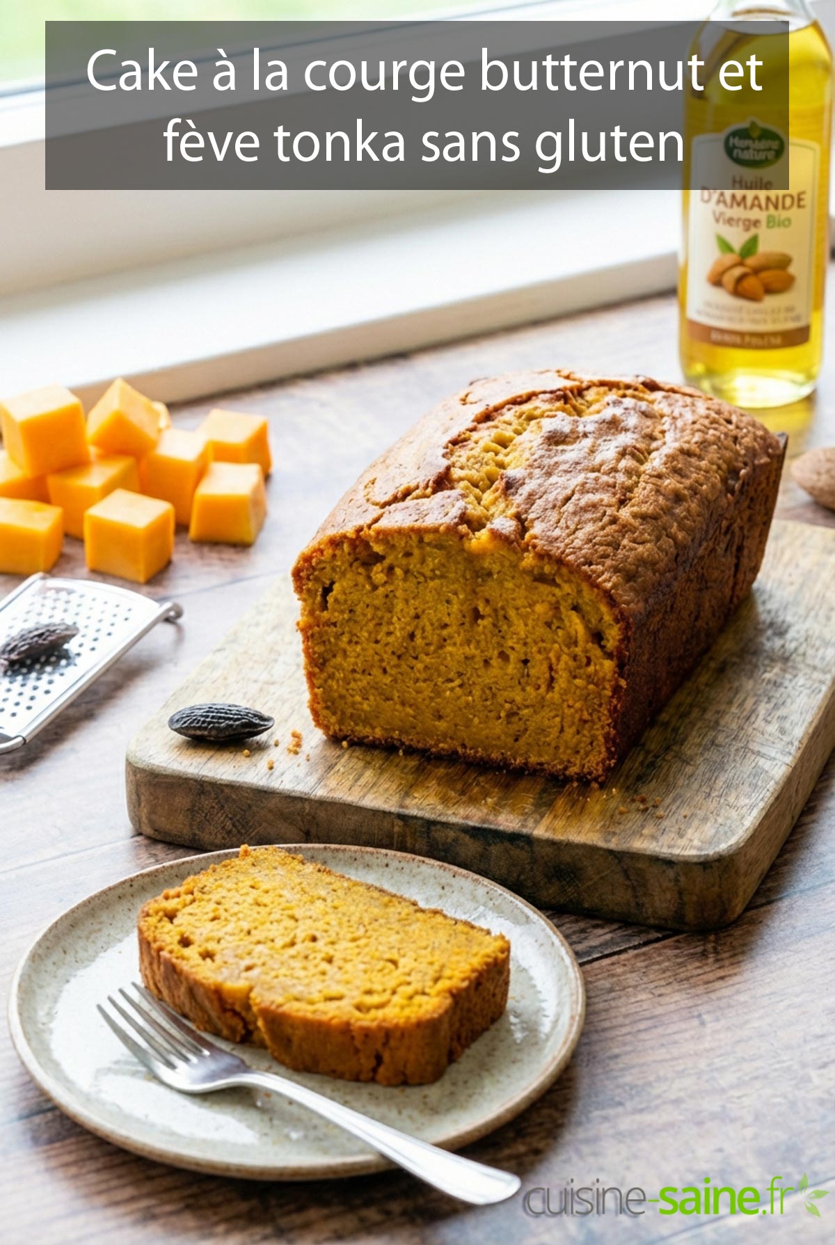 Cake à la courge butternut et fève tonka sans gluten
