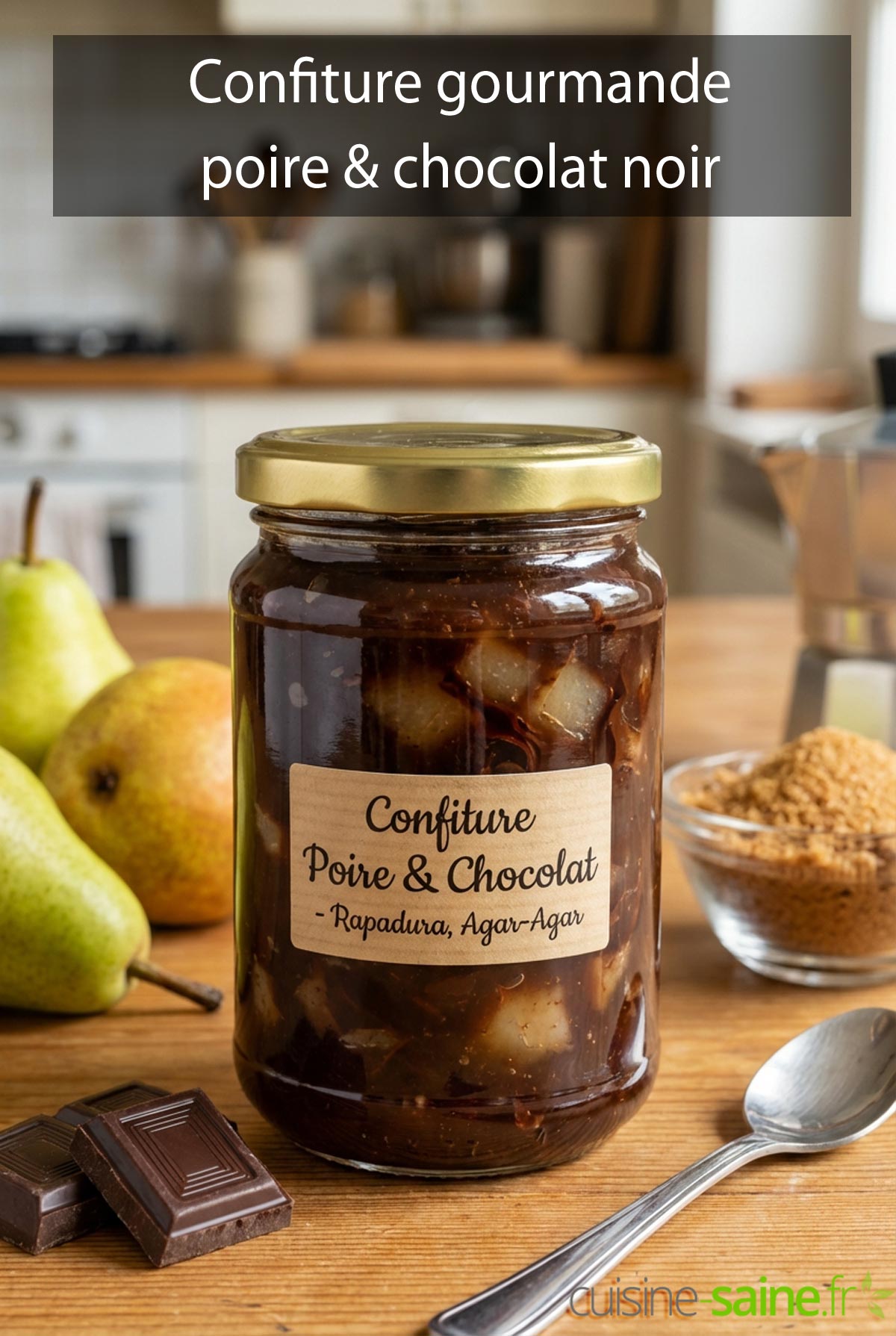 Confiture gourmande poire & chocolat noir