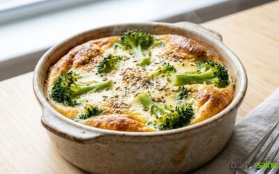 Flan de brocoli léger au carvi et sésame sans gluten ni lactose
