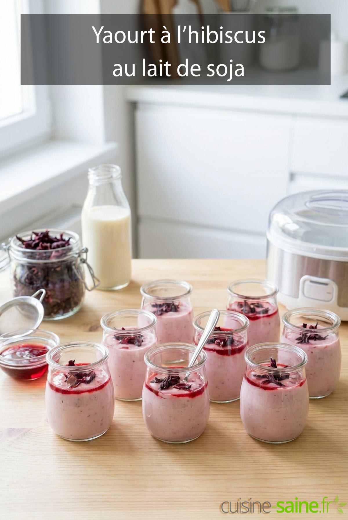 Recette de yaourts maison à l'hibiscus