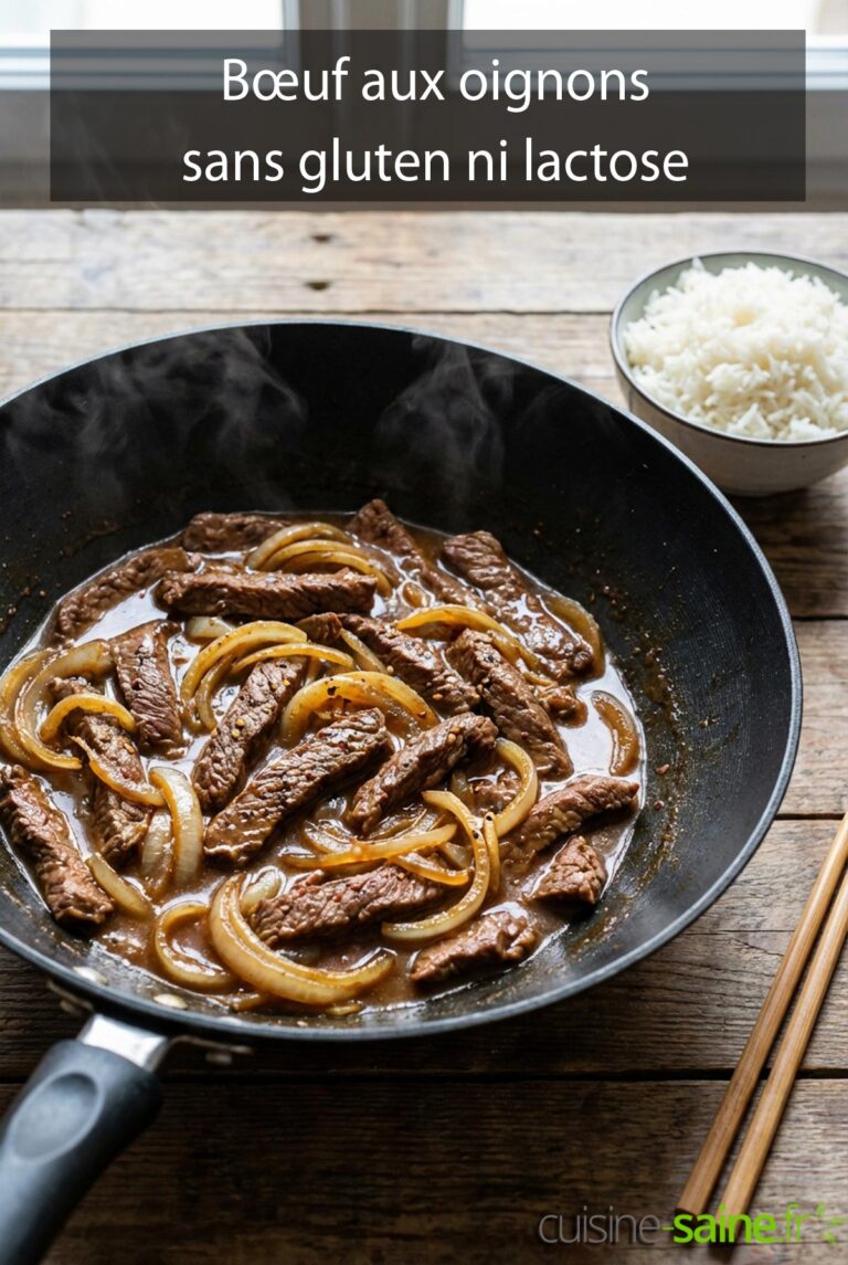 Bœuf aux oignons sans gluten ni lactose