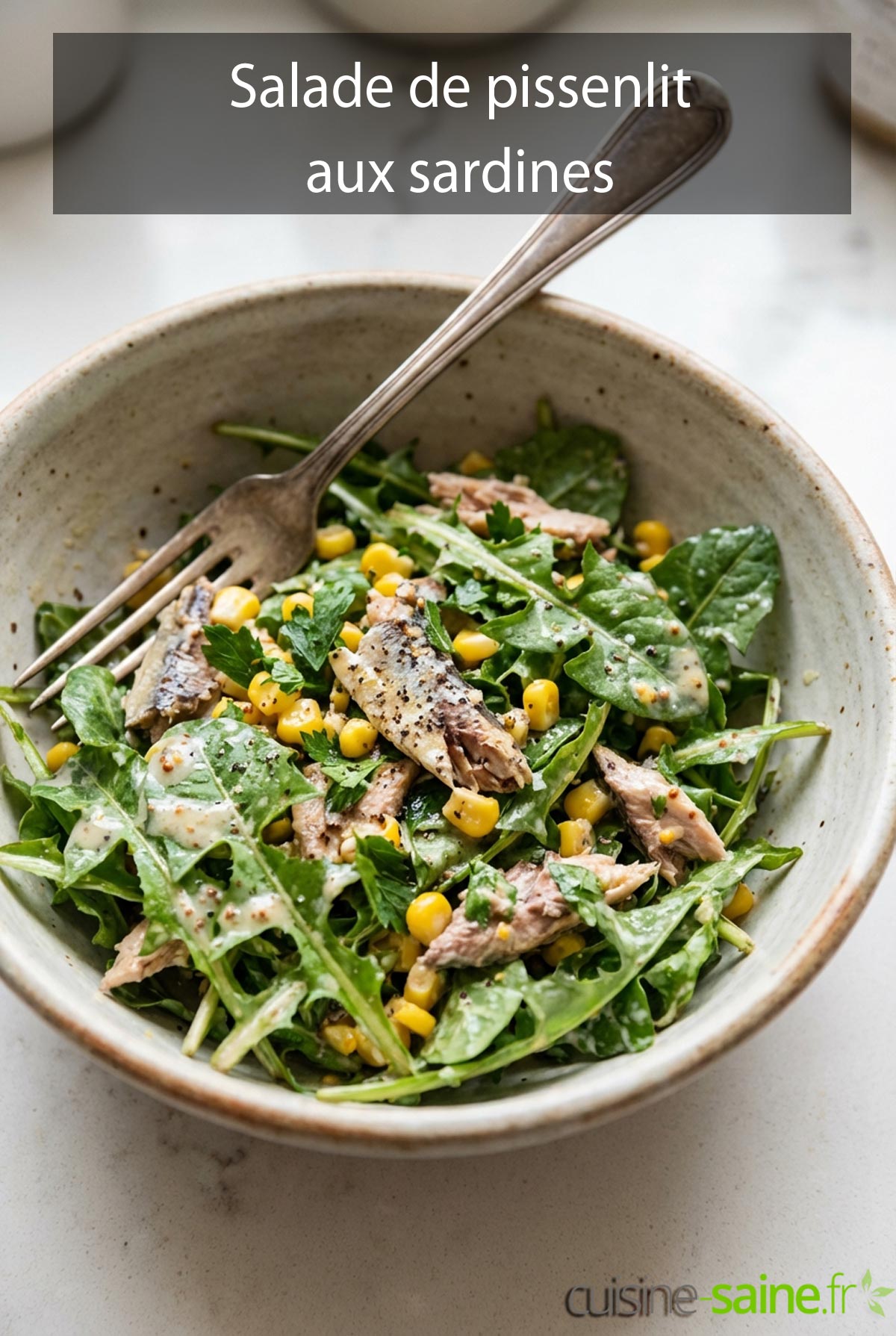 Salade de pissenlit aux sardines