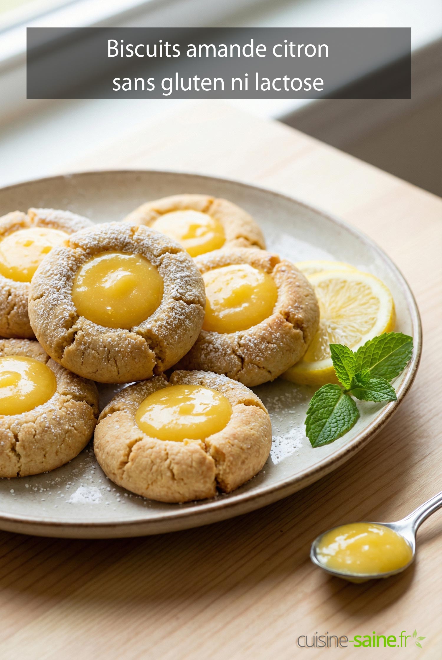 Biscuits amande citron sans gluten ni lactose