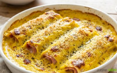 Gratin de céleri-rave au jambon, sauce onctueuse au curcuma