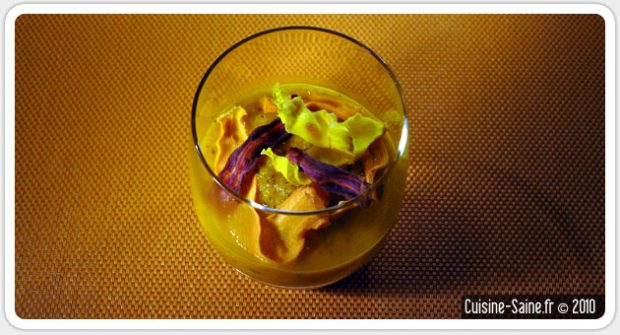 Soupe de carottes et orange au thé