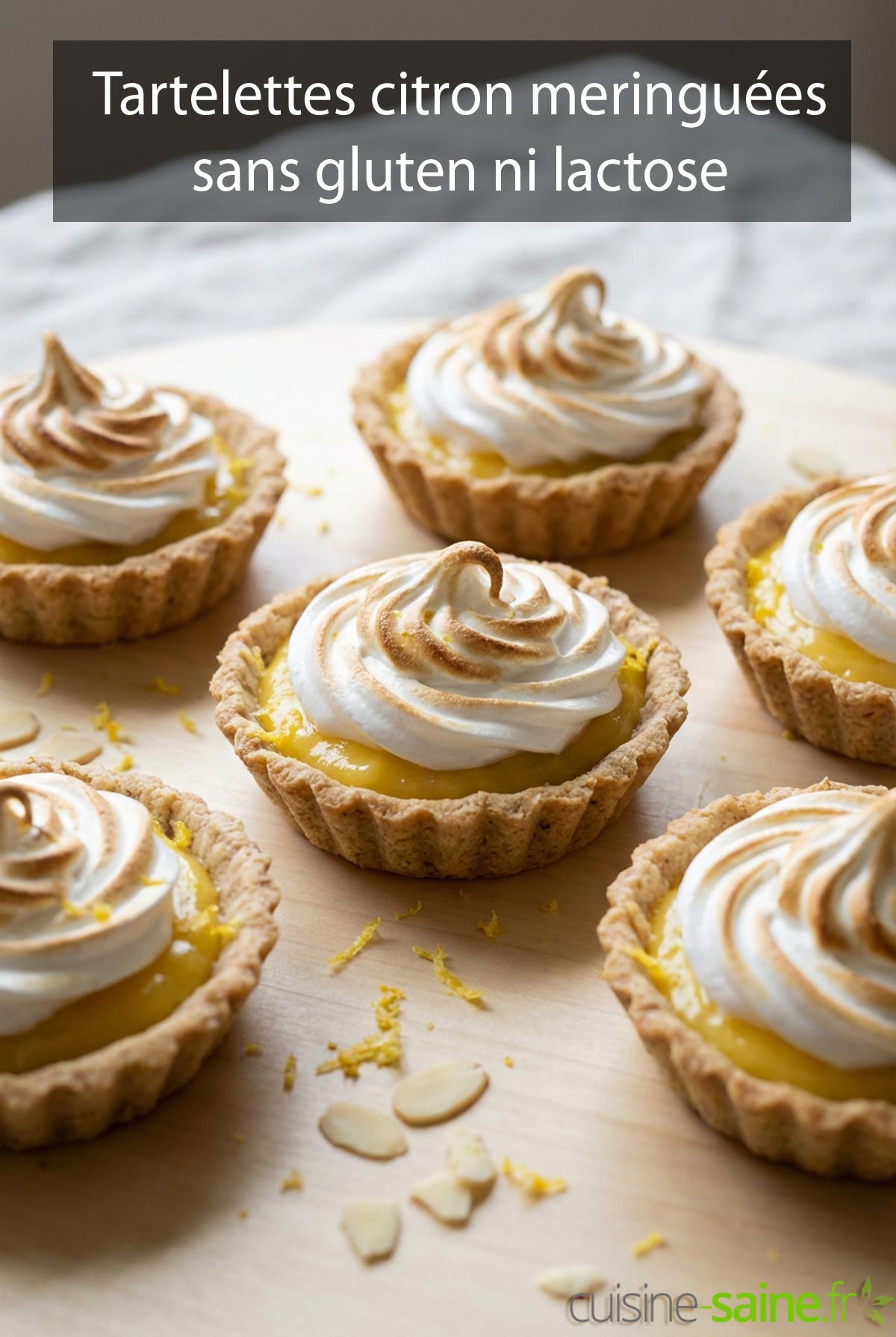 Tartelettes citron meringuées sans gluten ni lactose