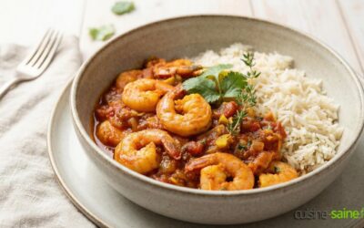 Cari de crevettes sans gluten sans lactose