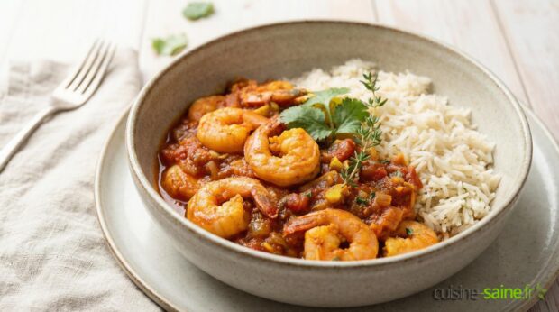 Cari de crevettes sans gluten sans lactose
