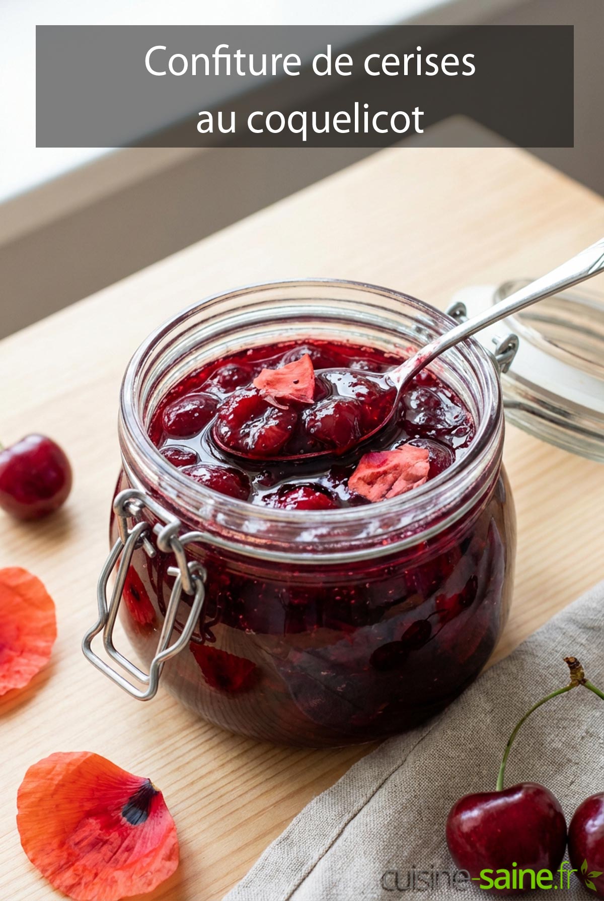 Confiture de cerises au coquelicot