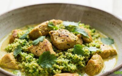 Sauté de dinde express au curry et semoule de brocoli