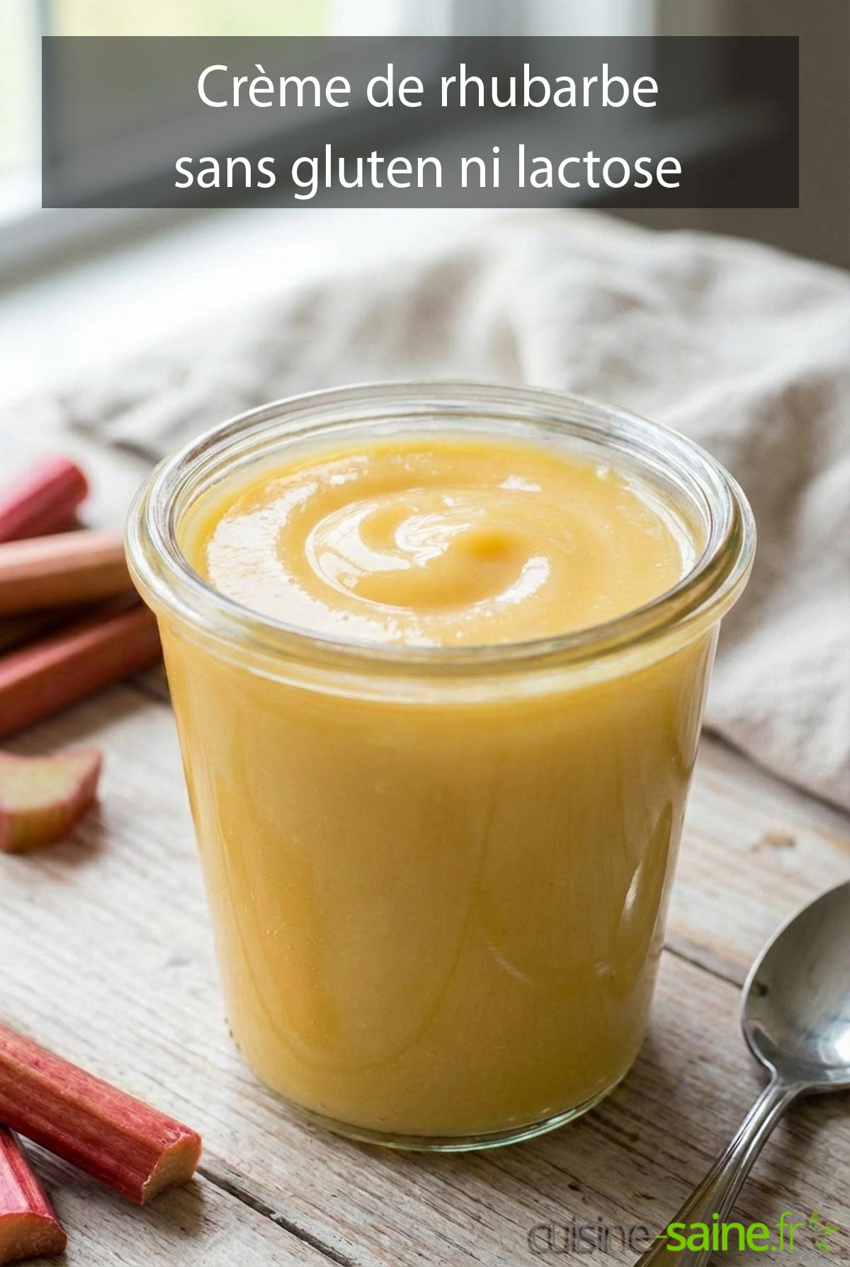 Crème de rhubarbe sans gluten ni lactose