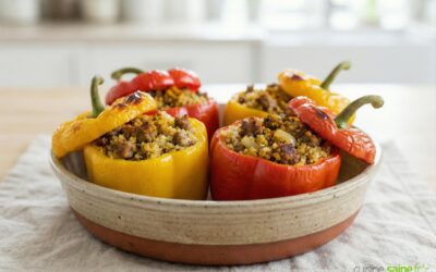 Poivrons farcis au quinoa sans gluten ni lactose