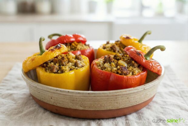 Poivrons farcis au quinoa sans gluten ni lactose