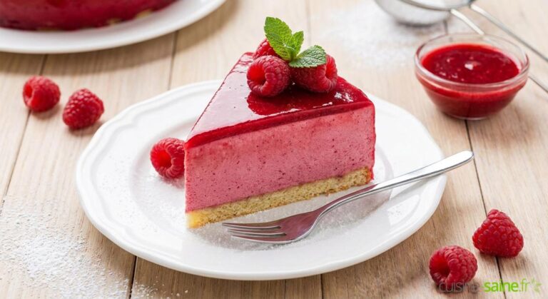 Bavarois framboise sans œuf, sans gluten ni lait