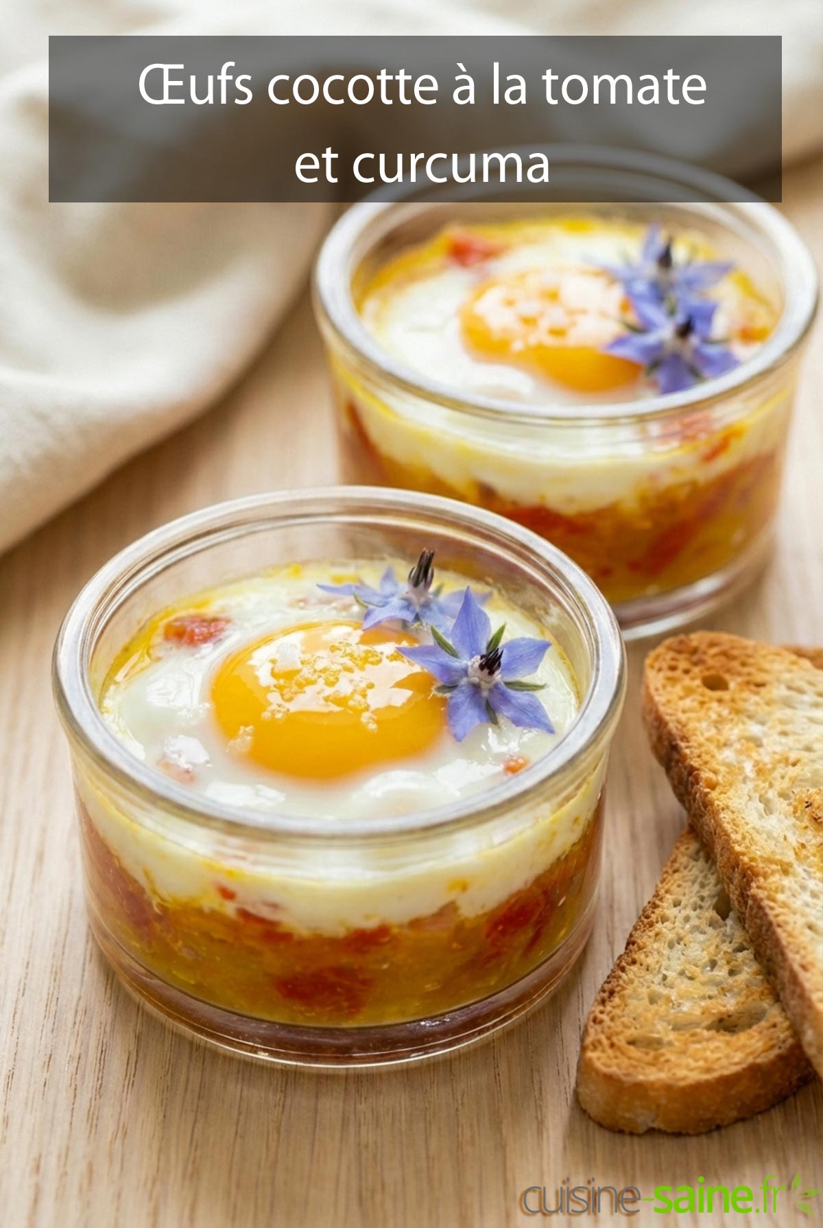 Œufs cocotte à la tomate et curcuma