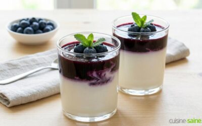 Blanc manger à la myrtille sans gluten ni lactose