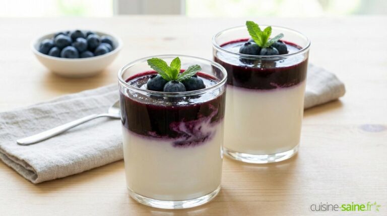 Blanc manger à la myrtille sans gluten ni lactose