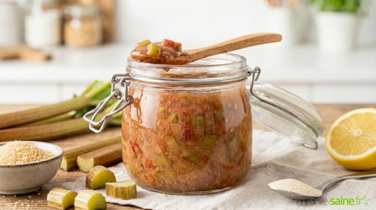 Confiture de rhubarbe légère à l'agar-agar