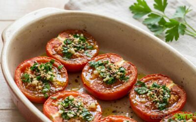 Tomates provençales au gomasio et graines de lin