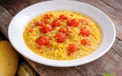 Courge spaghetti à la tomate recette vegan et sans gluten