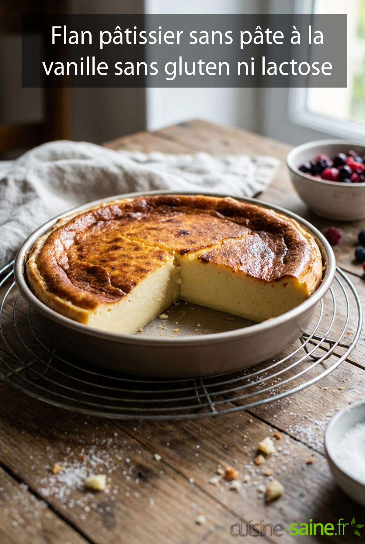 Flan pâtissier sans pâte à la vanille (sans gluten ni lactose)