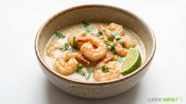 Gambas au lait de coco sans gluten ni lactose