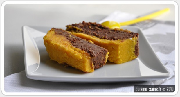 Recette bio : gâteau duo de chocolat et courge butternut